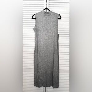 Nine Eight Sleeveless Mock Turtleneck Gray Midi Dress, Size: Medium, NWT